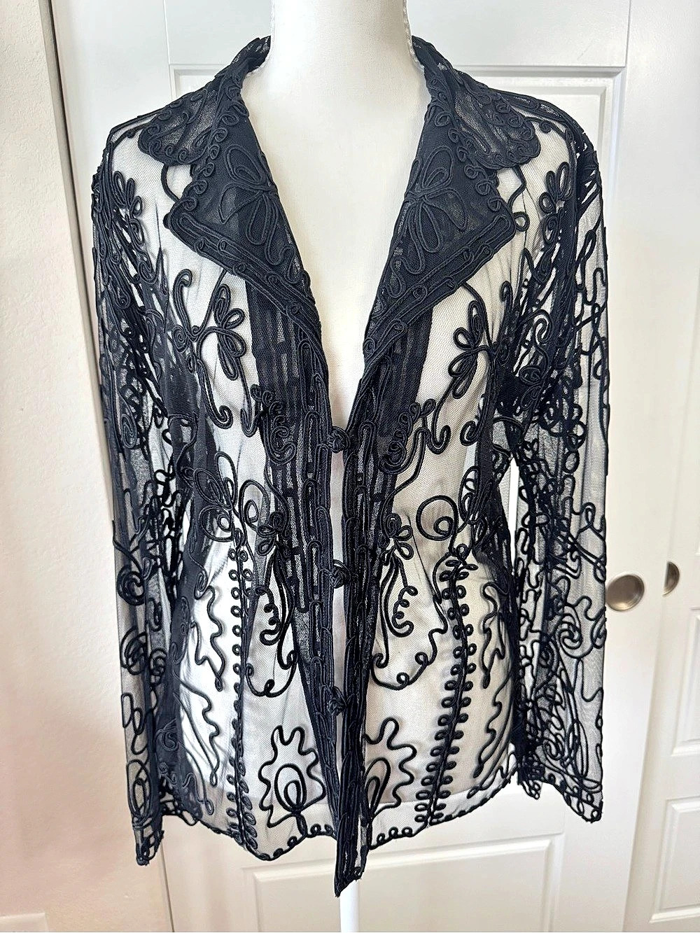 Vintage Black Sheer Embroidered Jacket